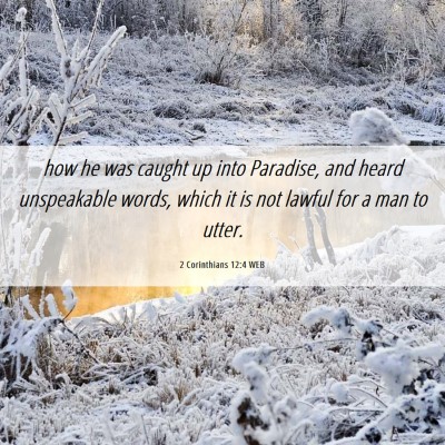 Picture 06 - 2 Corinthians 12:4 WEB - how he was caught up into Paradise, and heard - Bible Verse Picture