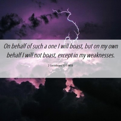 Picture 06 - 2 Corinthians 12:5 WEB - On behalf of such a one I will boast, but on my - Bible Verse Picture