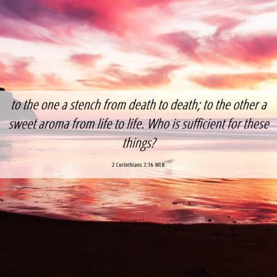 Picture 06 - 2 Corinthians 2:16 WEB - to the one a stench from death to death; to the - Bible Verse Picture