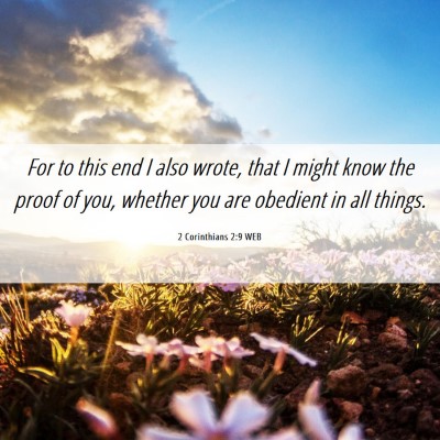 Picture 06 - 2 Corinthians 2:9 WEB - For to this end I also wrote, that I might know - Bible Verse Picture