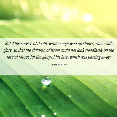 Picture 06 - 2 Corinthians 3:7 WEB - But if the service of death, written engraved on - Bible Verse Picture
