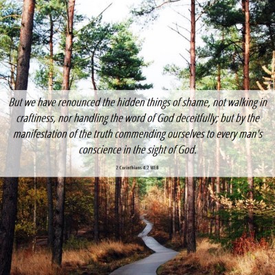 Picture 06 - 2 Corinthians 4:2 WEB - But we have renounced the hidden things of shame, - Bible Verse Picture