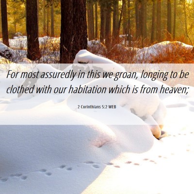 Picture 06 - 2 Corinthians 5:2 WEB - For most assuredly in this we groan, longing to - Bible Verse Picture
