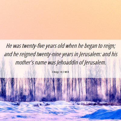 Picture 06 - 2 Kings 14:2 WEB - He was twenty-five years old when he began to - Bible Verse Picture