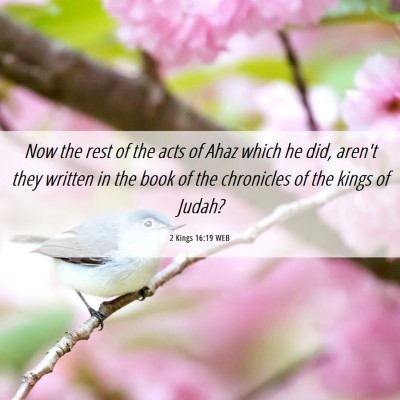 Picture 06 - 2 Kings 16:19 WEB - Now the rest of the acts of Ahaz which he did, - Bible Verse Picture