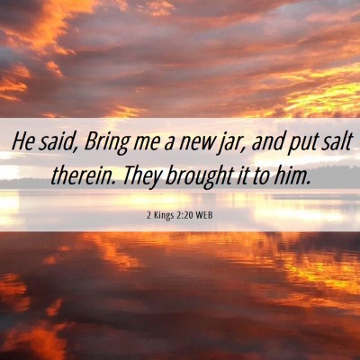Picture 06 - 2 Kings 2:20 WEB - He said, Bring me a new jar, and put salt - Bible Verse Picture
