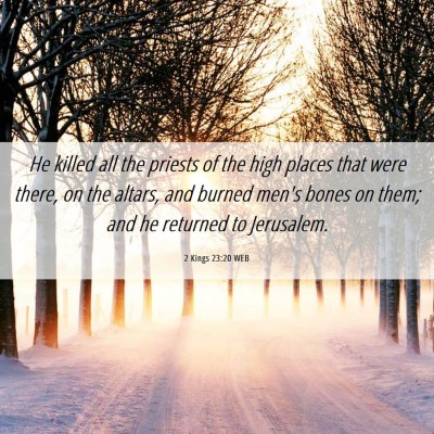 Picture 06 - 2 Kings 23:20 WEB - He killed all the priests of the high places that - Bible Verse Picture