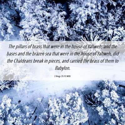 Picture 06 - 2 Kings 25:13 WEB - The pillars of brass that were in the house of - Bible Verse Picture