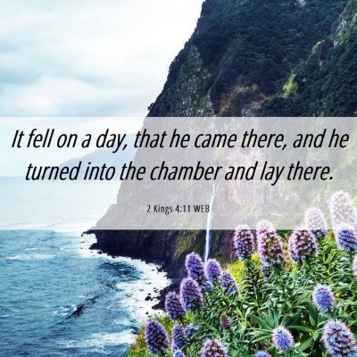Picture 06 - 2 Kings 4:11 WEB - It fell on a day, that he came there, and he - Bible Verse Picture