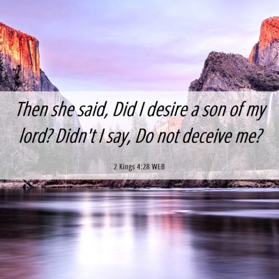 Picture 06 - 2 Kings 4:28 WEB - Then she said, Did I desire a son of my lord? - Bible Verse Picture