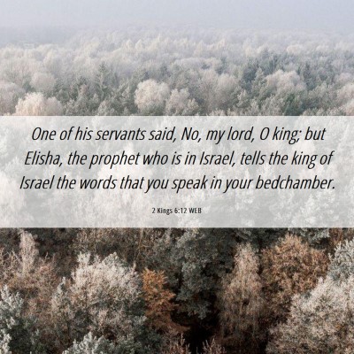 Picture 06 - 2 Kings 6:12 WEB - One of his servants said, No, my lord, O king; - Bible Verse Picture