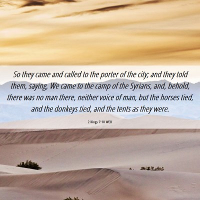 Picture 06 - 2 Kings 7:10 WEB - So they came and called to the porter of the - Bible Verse Picture