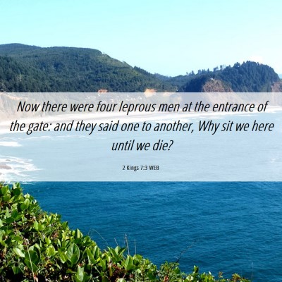 Picture 06 - 2 Kings 7:3 WEB - Now there were four leprous men at the entrance - Bible Verse Picture