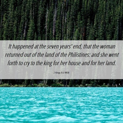 Picture 06 - 2 Kings 8:3 WEB - It happened at the seven years' end, that the - Bible Verse Picture