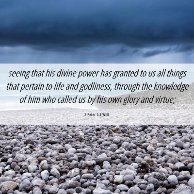 Picture 06 - 2 Peter 1:3 WEB - seeing that his divine power has granted to us - Bible Verse Picture