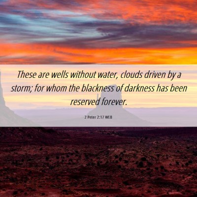 Picture 06 - 2 Peter 2:17 WEB - These are wells without water, clouds driven by a - Bible Verse Picture