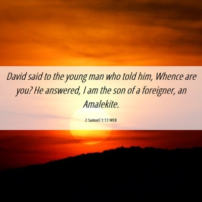 Picture 06 - 2 Samuel 1:13 WEB - David said to the young man who told him, Whence - Bible Verse Picture