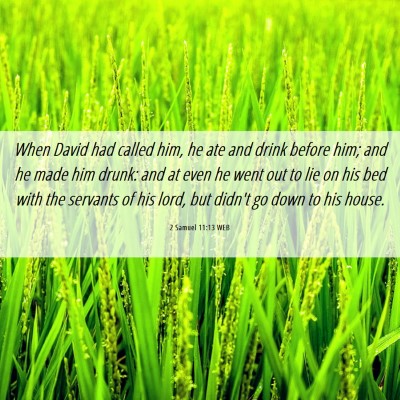 Picture 06 - 2 Samuel 11:13 WEB - When David had called him, he ate and drink - Bible Verse Picture