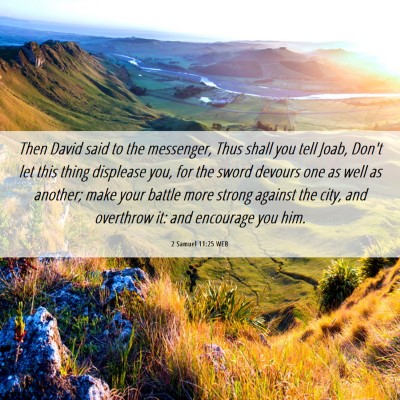 Picture 06 - 2 Samuel 11:25 WEB - Then David said to the messenger, Thus shall you - Bible Verse Picture