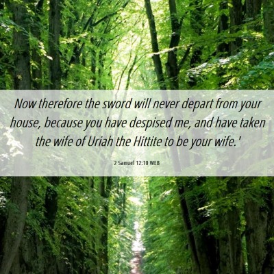 Picture 06 - 2 Samuel 12:10 WEB - Now therefore the sword will never depart from - Bible Verse Picture