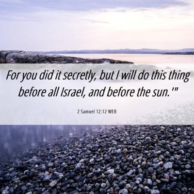 Picture 06 - 2 Samuel 12:12 WEB - For you did it secretly, but I will do this thing - Bible Verse Picture