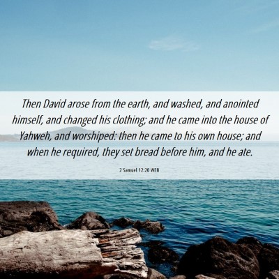 Picture 06 - 2 Samuel 12:20 WEB - Then David arose from the earth, and washed, and - Bible Verse Picture
