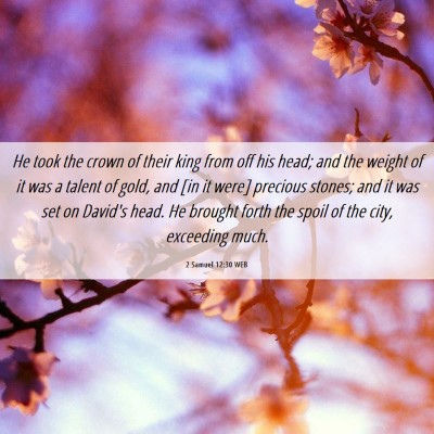 Picture 06 - 2 Samuel 12:30 WEB - He took the crown of their king from off his - Bible Verse Picture