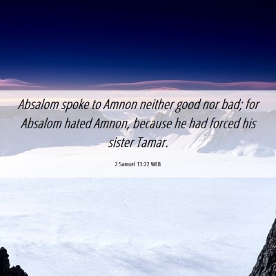 Picture 06 - 2 Samuel 13:22 WEB - Absalom spoke to Amnon neither good nor bad; for - Bible Verse Picture