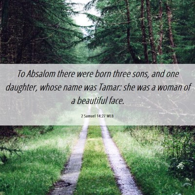 Picture 06 - 2 Samuel 14:27 WEB - To Absalom there were born three sons, and one - Bible Verse Picture