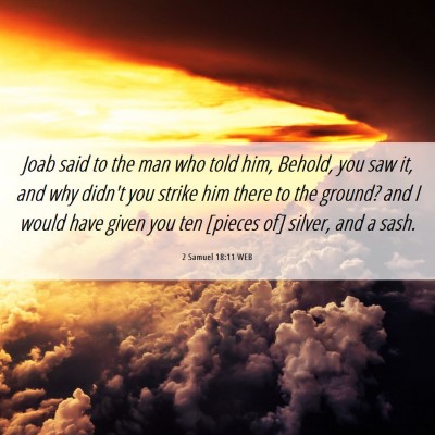 Picture 06 - 2 Samuel 18:11 WEB - Joab said to the man who told him, Behold, you - Bible Verse Picture