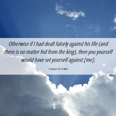 Picture 06 - 2 Samuel 18:13 WEB - Otherwise if I had dealt falsely against his life - Bible Verse Picture