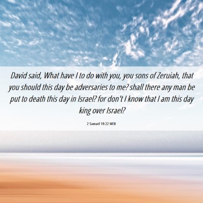 Picture 06 - 2 Samuel 19:22 WEB - David said, What have I to do with you, you sons - Bible Verse Picture