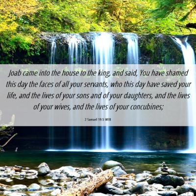 Picture 06 - 2 Samuel 19:5 WEB - Joab came into the house to the king, and said, - Bible Verse Picture