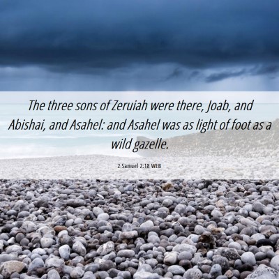 Picture 06 - 2 Samuel 2:18 WEB - The three sons of Zeruiah were there, Joab, and - Bible Verse Picture