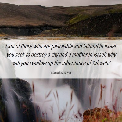Picture 06 - 2 Samuel 20:19 WEB - I am of those who are peaceable and faithful in - Bible Verse Picture