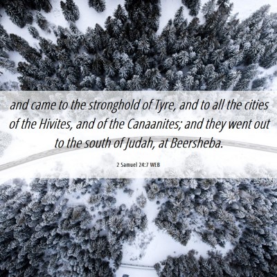 Picture 06 - 2 Samuel 24:7 WEB - and came to the stronghold of Tyre, and to all - Bible Verse Picture