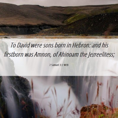 Picture 06 - 2 Samuel 3:2 WEB - To David were sons born in Hebron: and his - Bible Verse Picture