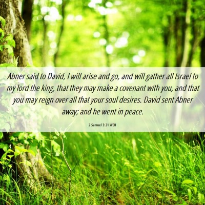 Picture 06 - 2 Samuel 3:21 WEB - Abner said to David, I will arise and go, and - Bible Verse Picture
