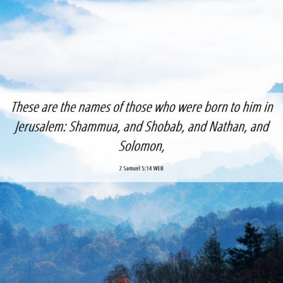 Picture 06 - 2 Samuel 5:14 WEB - These are the names of those who were born to him - Bible Verse Picture