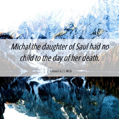 Picture 06 - 2 Samuel 6:23 WEB - Michal the daughter of Saul had no child to the - Bible Verse Picture