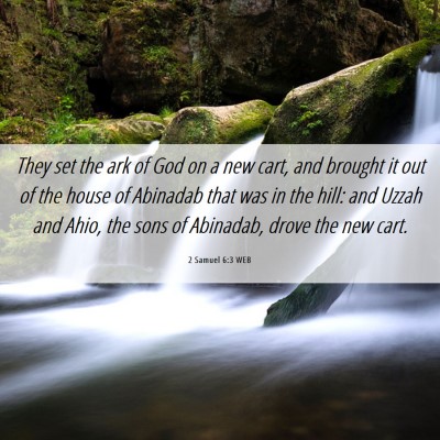 Picture 06 - 2 Samuel 6:3 WEB - They set the ark of God on a new cart, and - Bible Verse Picture