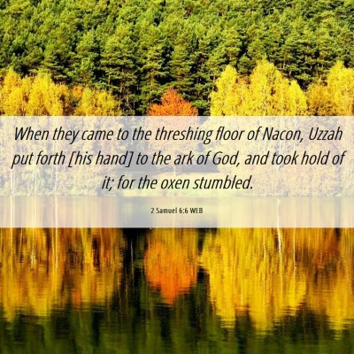 Picture 06 - 2 Samuel 6:6 WEB - When they came to the threshing floor of Nacon, - Bible Verse Picture