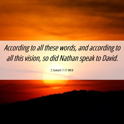 Picture 06 - 2 Samuel 7:17 WEB - According to all these words, and according to - Bible Verse Picture