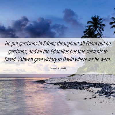Picture 06 - 2 Samuel 8:14 WEB - He put garrisons in Edom; throughout all Edom put - Bible Verse Picture