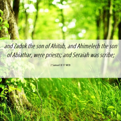 Picture 06 - 2 Samuel 8:17 WEB - and Zadok the son of Ahitub, and Ahimelech the - Bible Verse Picture