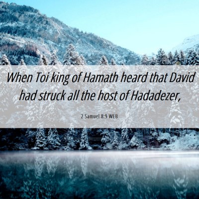 Picture 06 - 2 Samuel 8:9 WEB - When Toi king of Hamath heard that David had - Bible Verse Picture