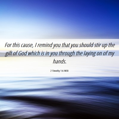 Picture 06 - 2 Timothy 1:6 WEB - For this cause, I remind you that you should stir - Bible Verse Picture