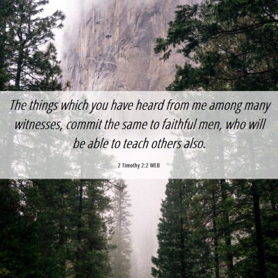 Picture 06 - 2 Timothy 2:2 WEB - The things which you have heard from me among - Bible Verse Picture