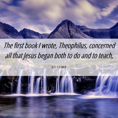 Picture 06 - Acts 1:1 WEB - The first book I wrote, Theophilus, concerned all - Bible Verse Picture