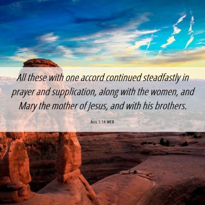 Picture 06 - Acts 1:14 WEB - All these with one accord continued steadfastly - Bible Verse Picture